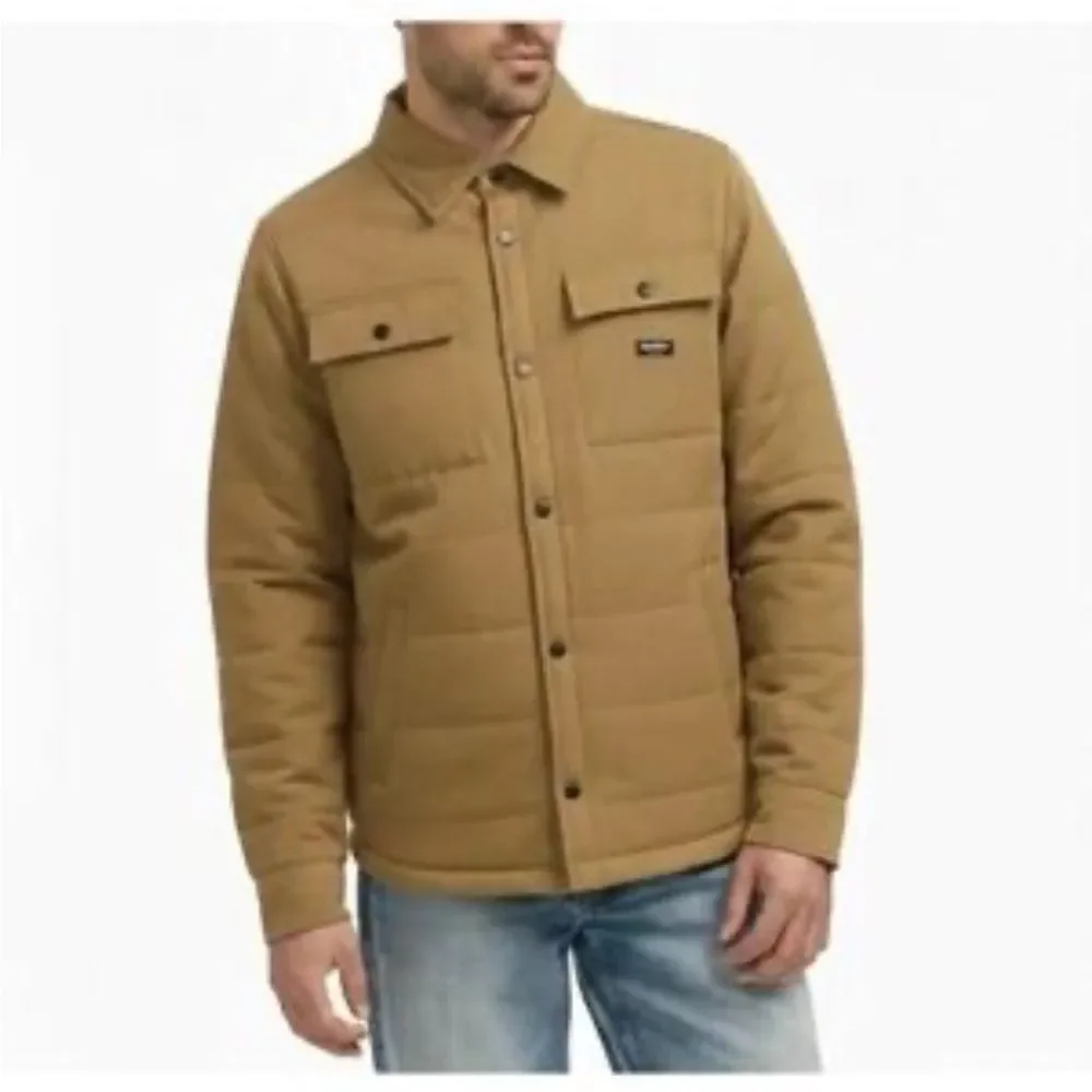 Hurly Fleeced Lined Snap Button Men’s Brown Tan Work Jacket